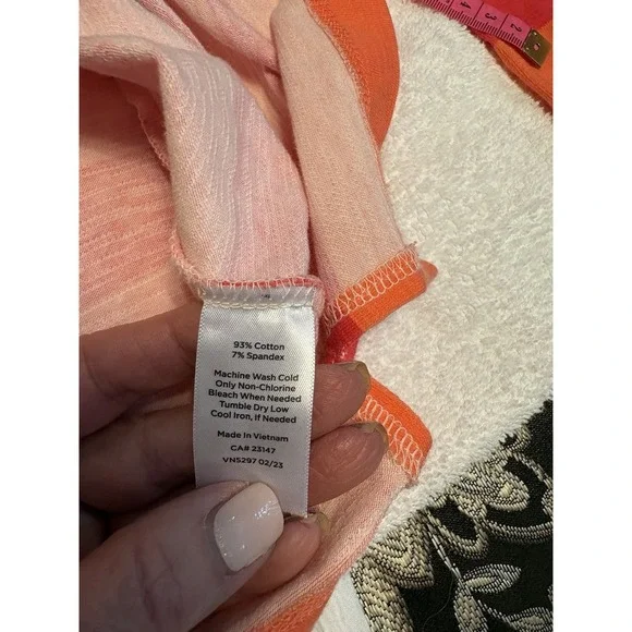 T By Talbots Long Sleeve Multi Colored Tee Shirt, Medium - Picture 8 of 9